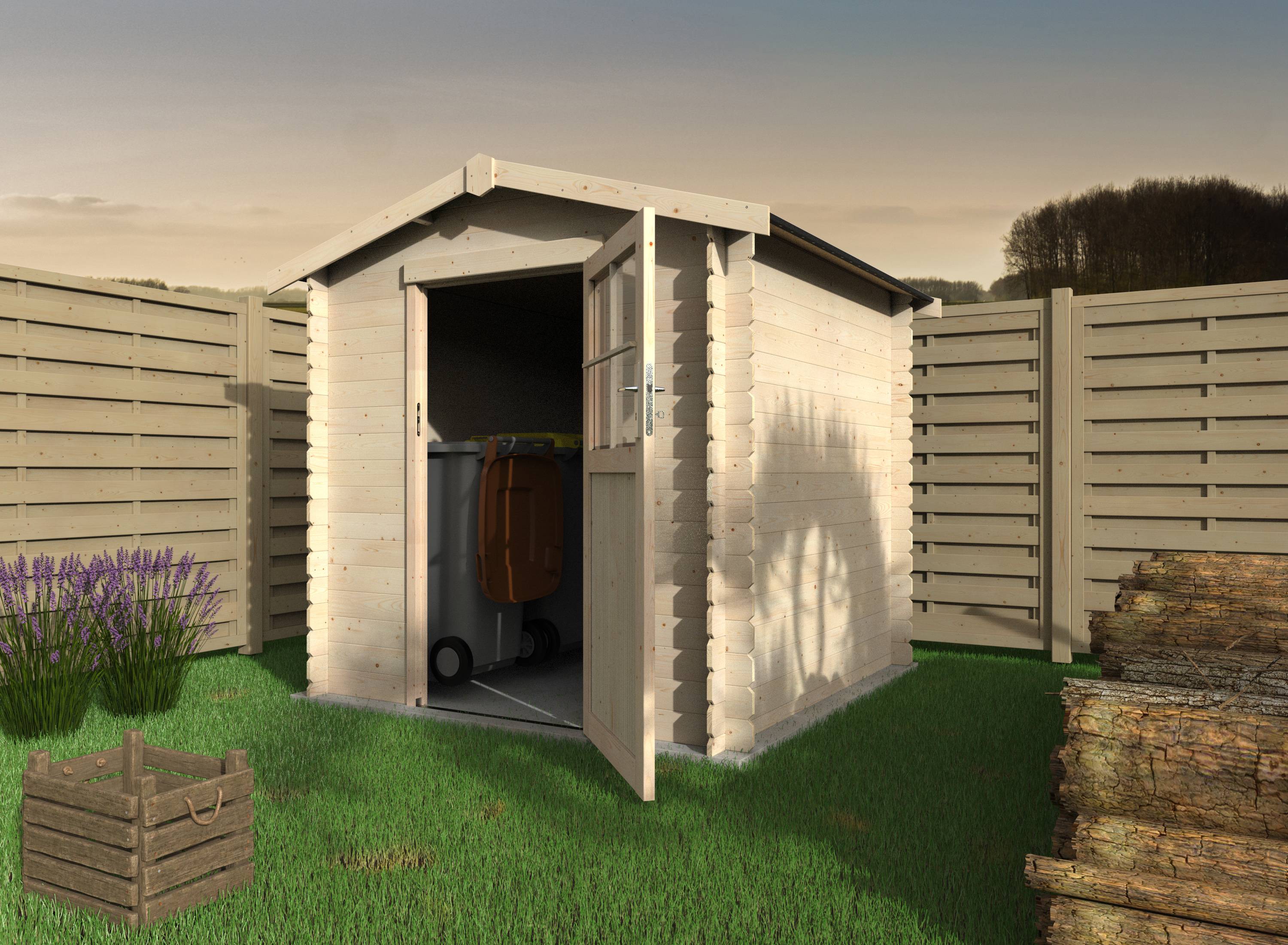 Decor et Jardin - ABRI DE JARDIN BOIS HAYA - 3,42 m² - Ep : 19 mm - 2,10x2,10 - couleur naturel - Décor et Jardin - Image 2