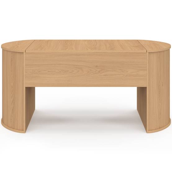 IDMARKET - Table basse ovale plateau relevable DIVIA 100 cm bois façon hêtre design arrondi - Image 3