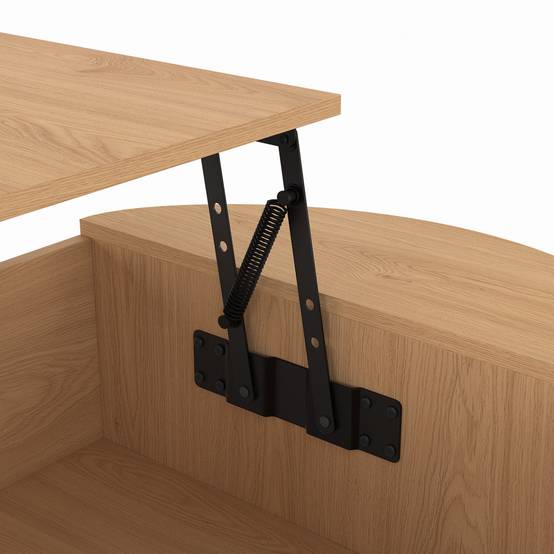 IDMARKET - Table basse ovale plateau relevable DIVIA 100 cm bois façon hêtre design arrondi - Image 7