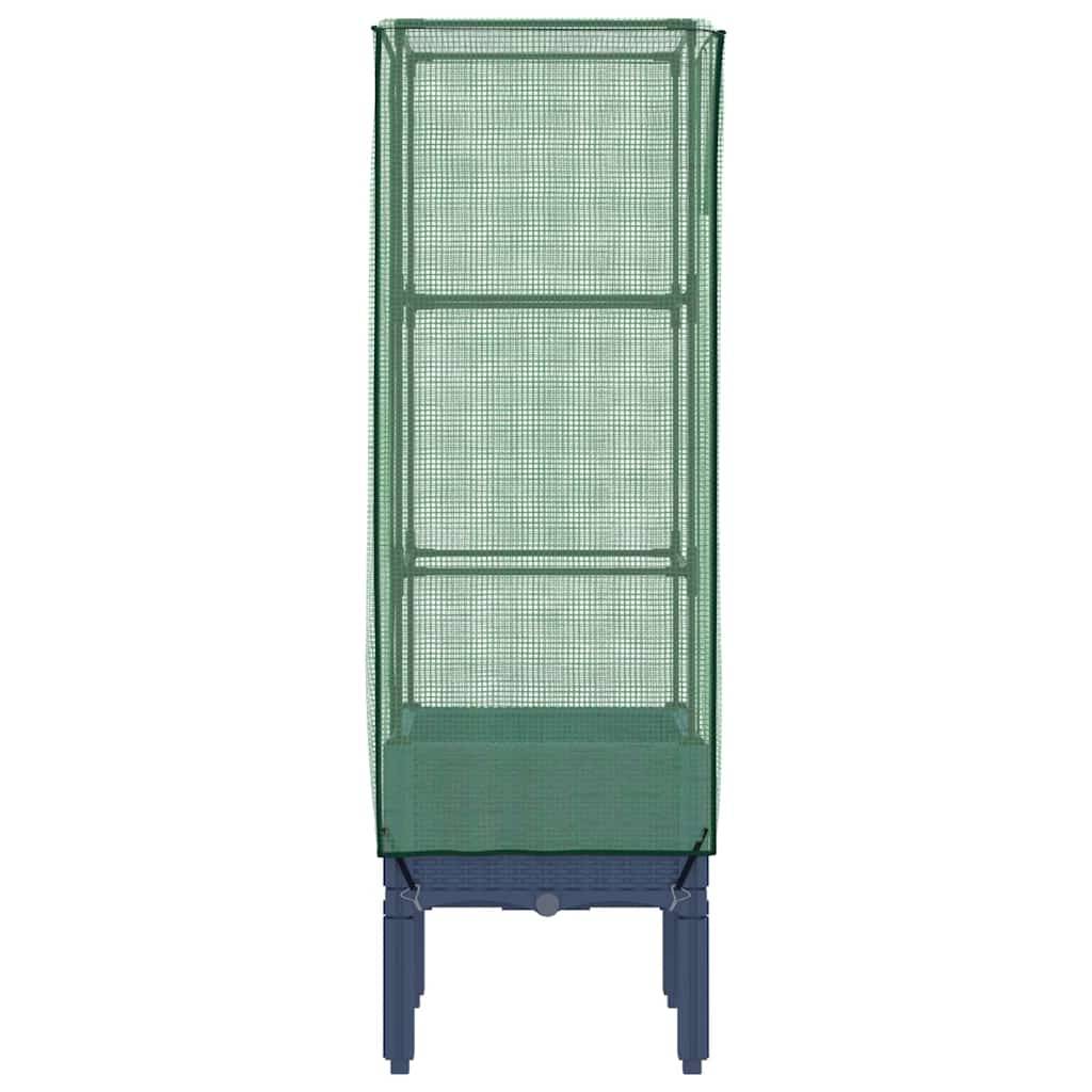 ComfortXL - Carré potager sur pied aspect rotin avec serre de culture pour balcon 40x40cm Gris - ComfortXL Outdoor Living - Image 5