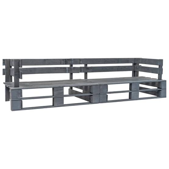 Canapé palette de jardin | Canapé D'extérieur | Sofa De Jardin 2 places gris bois Maison Chic - Image 2