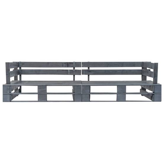 Canapé palette de jardin | Canapé D'extérieur | Sofa De Jardin 2 places gris bois Maison Chic - Image 1