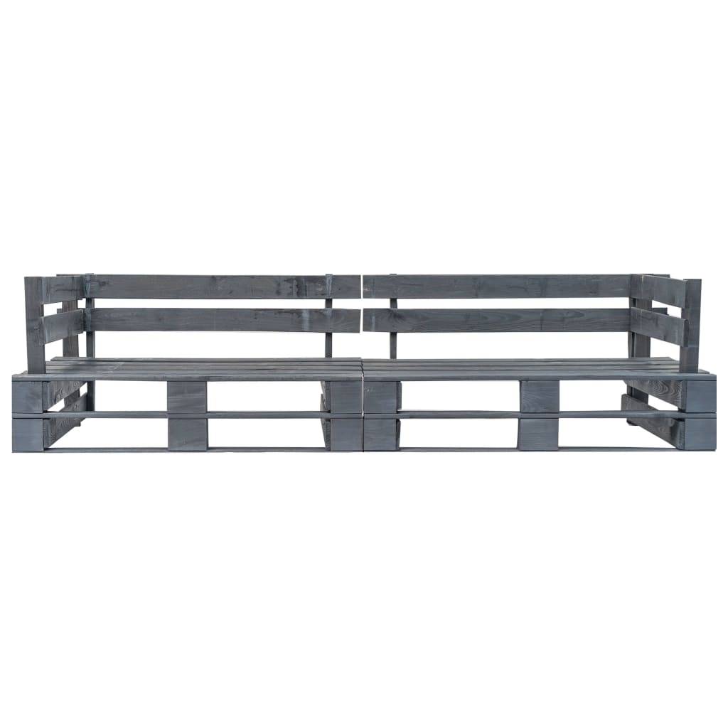Canapé palette de jardin | Canapé D'extérieur | Sofa De Jardin 2 places gris bois Maison Chic - Image 1