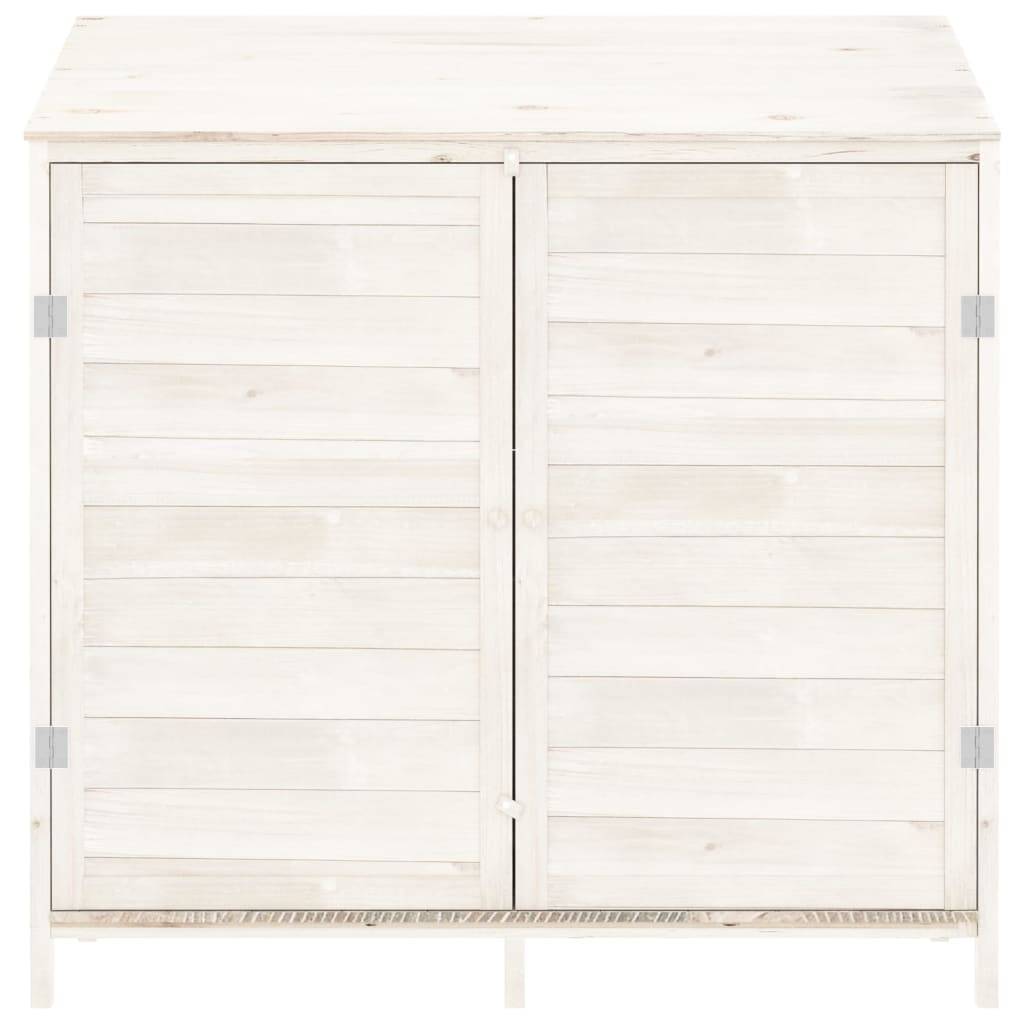 Abri de jardin 0.53m² - Cabane de jardin - Remise de jardin Blanc 102x52x112 cm Bois de sapin solide MAISON CHIC - Image 3