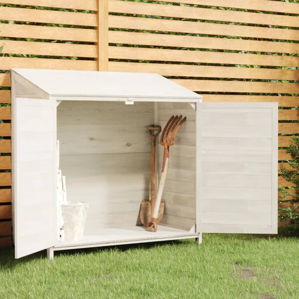 Abri de jardin 0.53m² - Cabane de jardin - Remise de jardin Blanc 102x52x112 cm Bois de sapin solide MAISON CHIC - Image 2