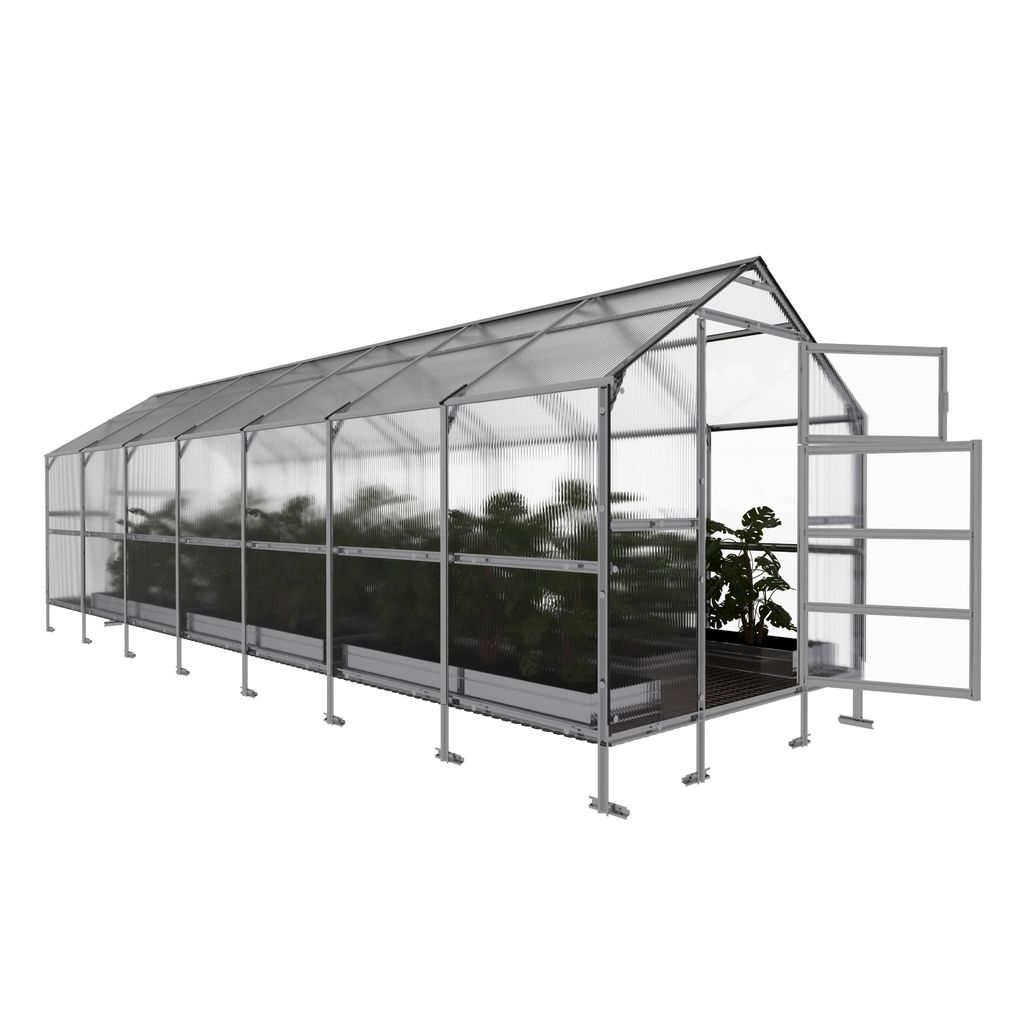 Serre KLASIKA BERNARD 2,35 x 7 m (16,45 m²), 6 mm avec revêtement en polycarbonate - Image 4