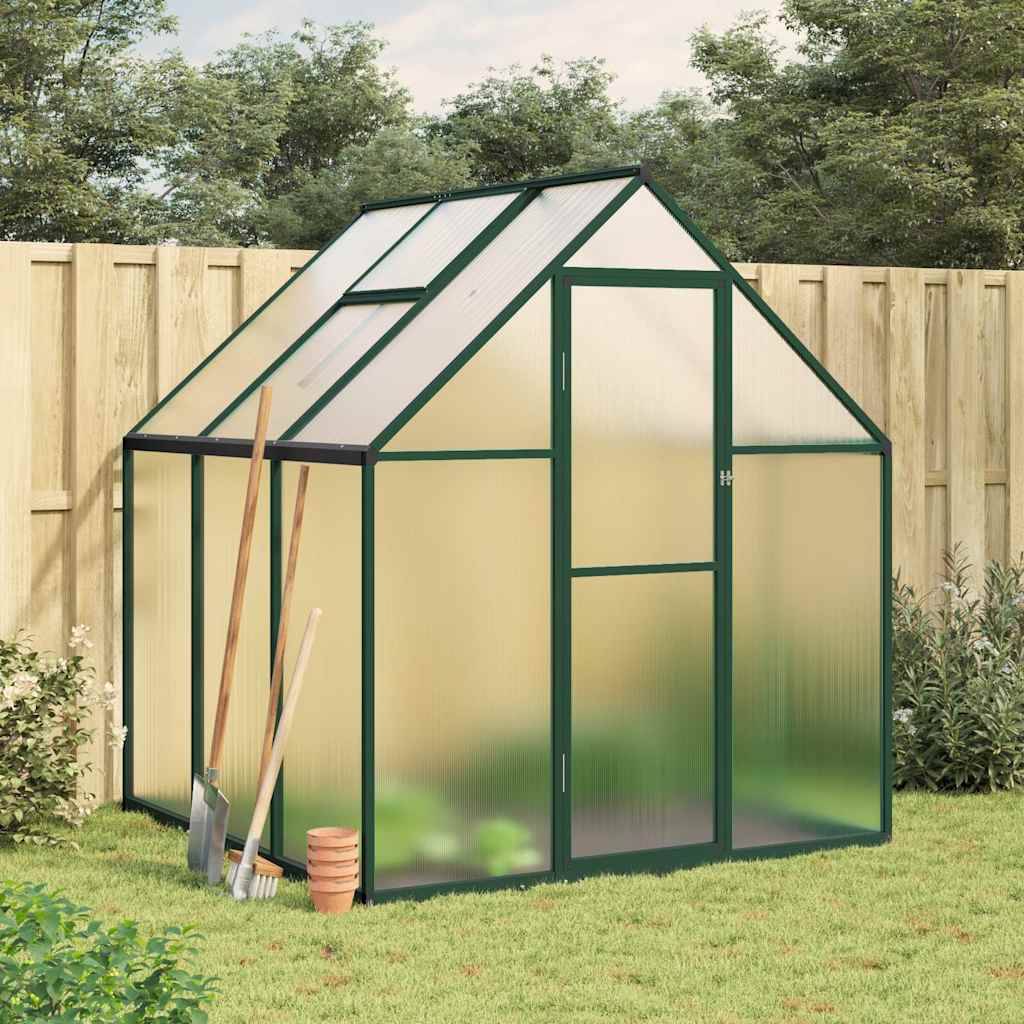 Serre de jardin 2.86m² - Serre de culture avec cadre de base vert 169x169x195 cm aluminium MAISON CHIC - Image 2