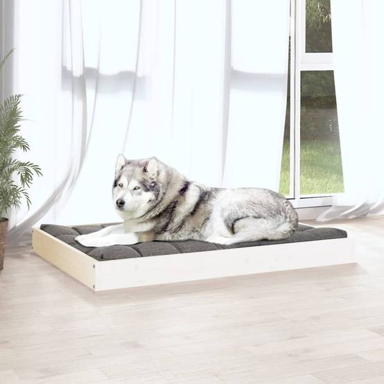 Lit pour chien bois de pin blanc 101.5 x 74 x 9 cm - PANGIVO - Image 5