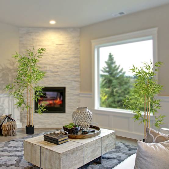 Plante artificielle Bambou arbre artificiel hauteur 180 cm avec pot, décoration interieur, très réaliste - Image 5