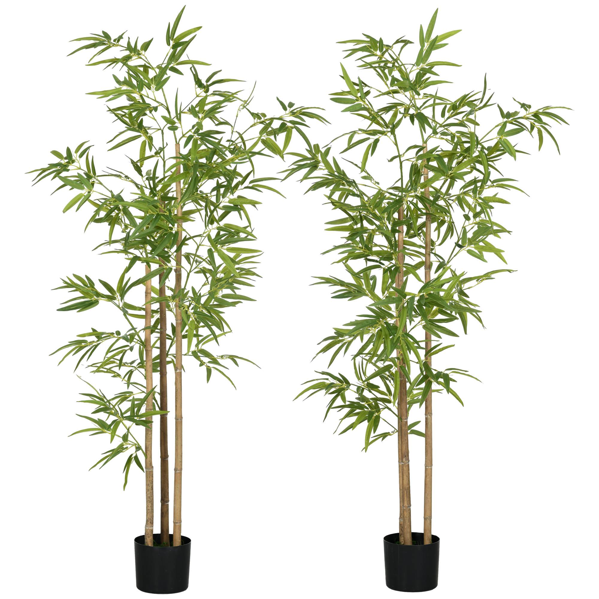 Plante artificielle Bambou arbre artificiel hauteur 180 cm avec pot, décoration interieur, très réaliste - Image 1