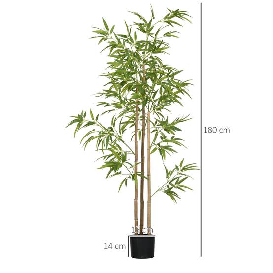 Plante artificielle Bambou arbre artificiel hauteur 180 cm avec pot, décoration interieur, très réaliste - Image 4