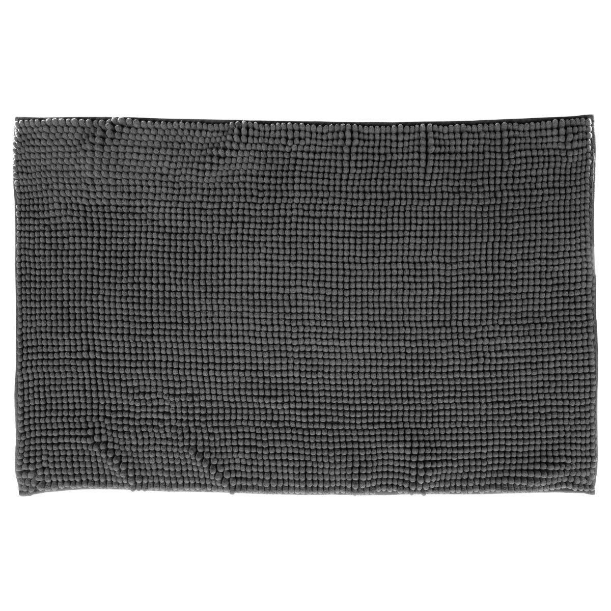 Tapis de Salle de Bain "Chenille" 50x80cm Gris - Image 1