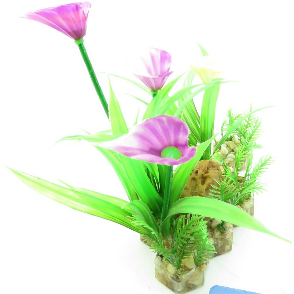 Trixie - Trixie - Plante plastique sur lit de gravier et résine 13cm décoration poisson - Image 2