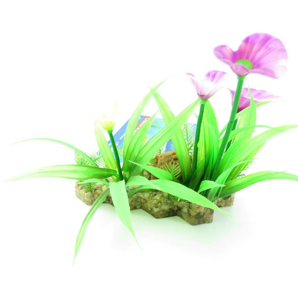 Trixie - Trixie - Plante plastique sur lit de gravier et résine 13cm décoration poisson - Image 4
