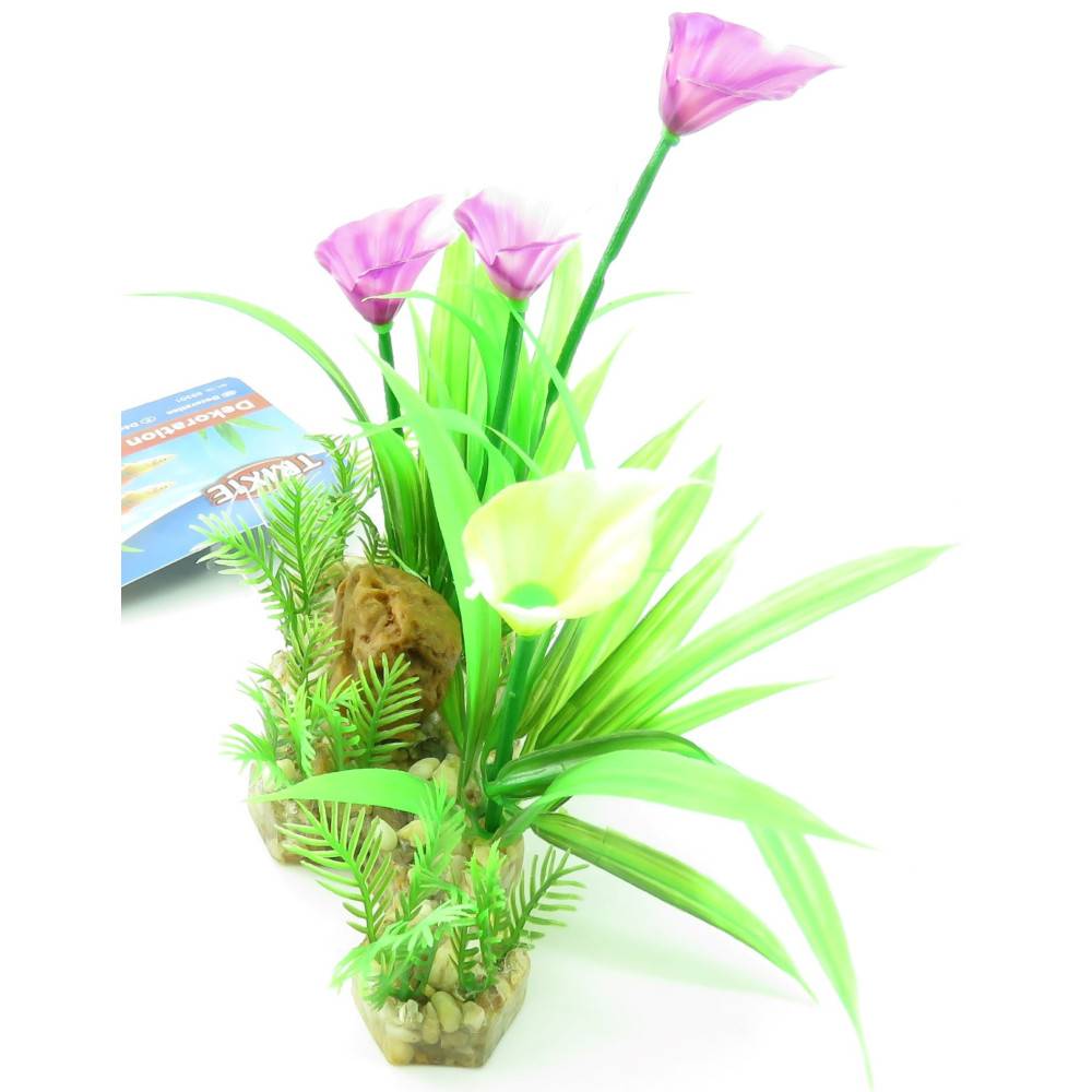 Trixie - Trixie - Plante plastique sur lit de gravier et résine 13cm décoration poisson - Image 3