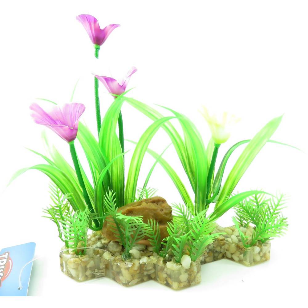 Trixie - Trixie - Plante plastique sur lit de gravier et résine 13cm décoration poisson - Image 6