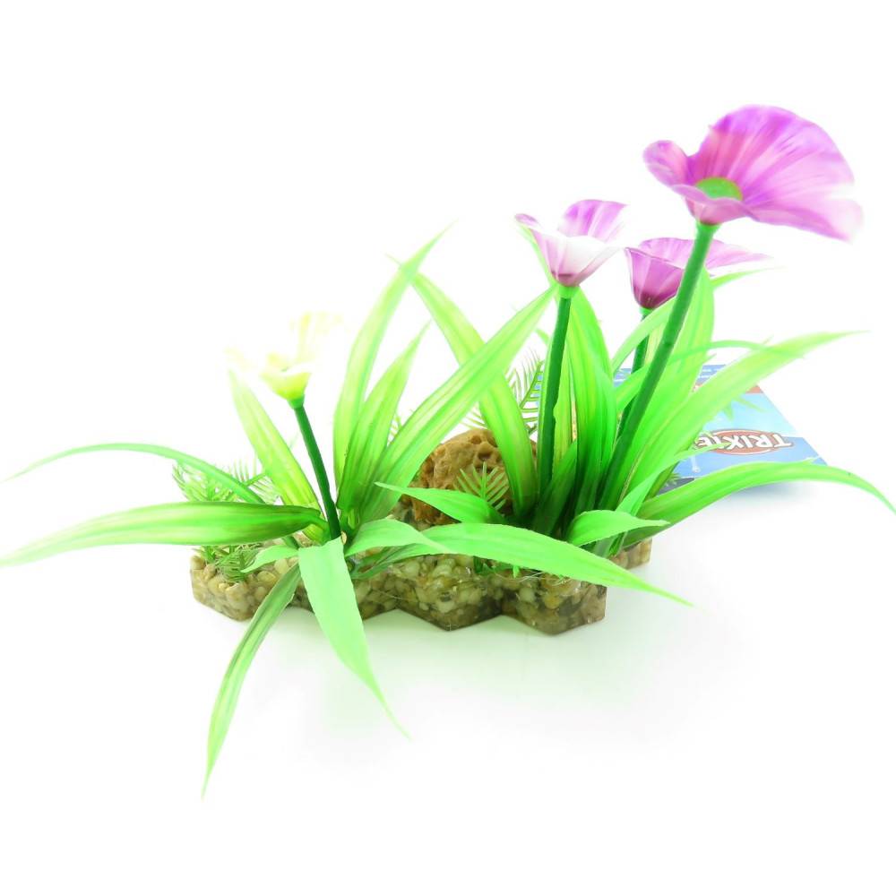 Trixie - Trixie - Plante plastique sur lit de gravier et résine 13cm décoration poisson - Image 5