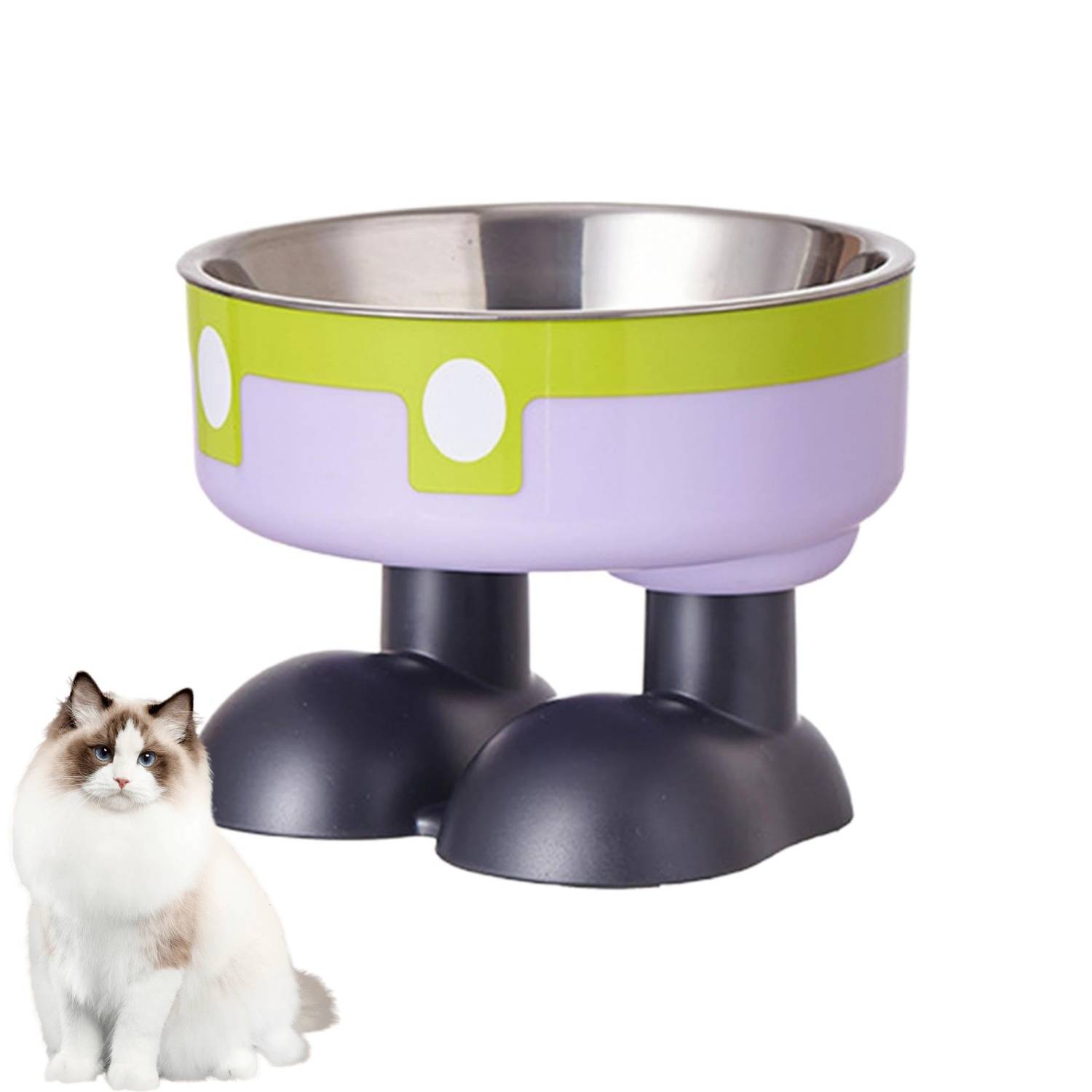 DtopbuyAge - Mangeoire Hauteur Ergonomique - Acier Inoxydable Vert DtopbuyAge - Image 1