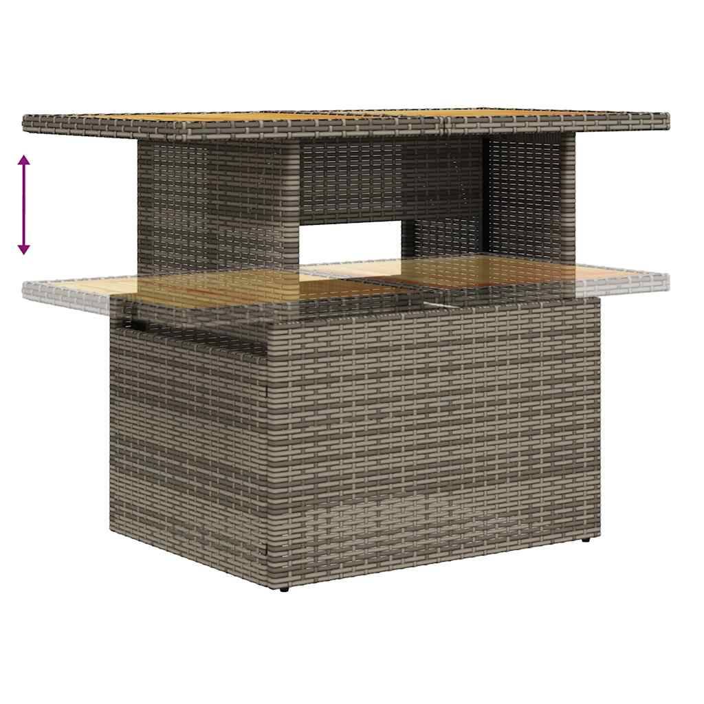Salon de jardin modulable 8 pcs résine tressée avec table ajustable et rangement Gris – ComfortXL Outdoor Living - Image 10