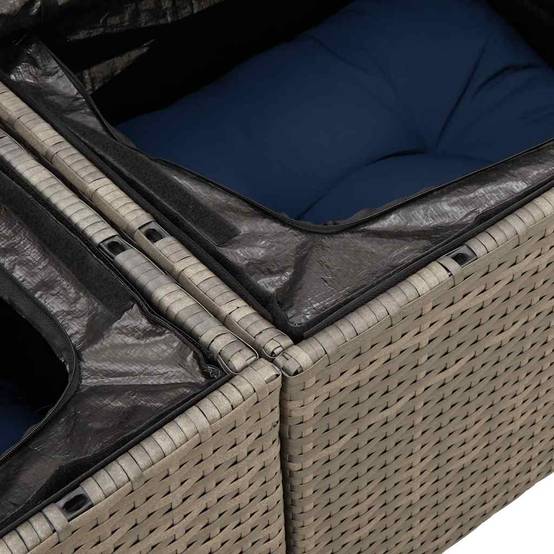 Salon de jardin modulable 8 pcs résine tressée avec table ajustable et rangement Gris – ComfortXL Outdoor Living - Image 4