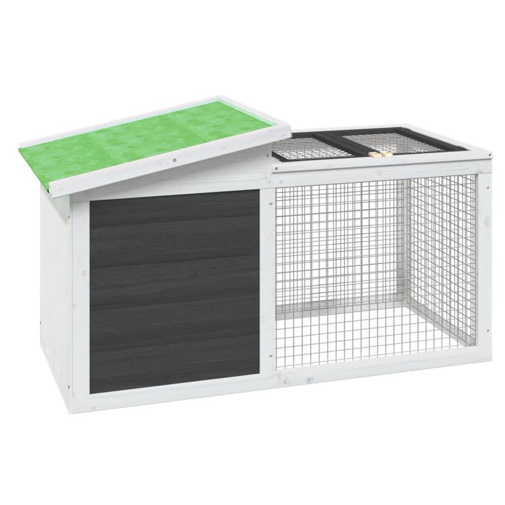Vidaxl - Clapier gris 100,5x54x55 cm bois de pin massif vidaXL 172290 - Image 2
