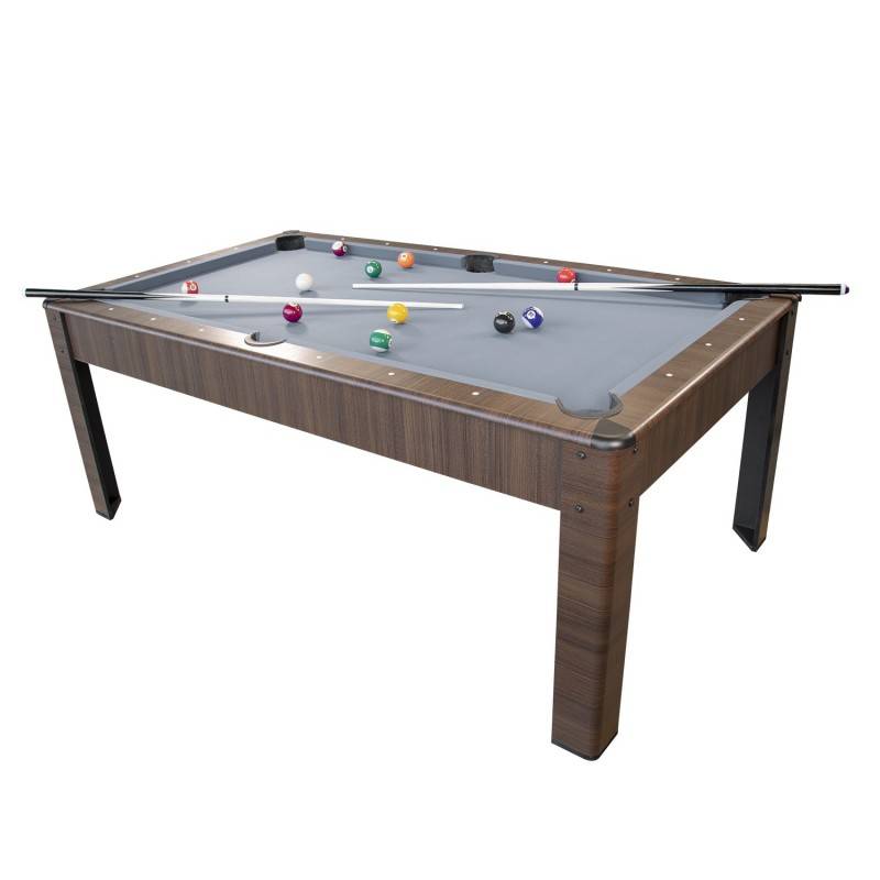 Billard Américain AMBIANCE 7Ft - 226,5 x 126,5 x 80 cm avec accessoires et plateau dînatoire - Couleur Chêne PLAY4FUN - Image 2