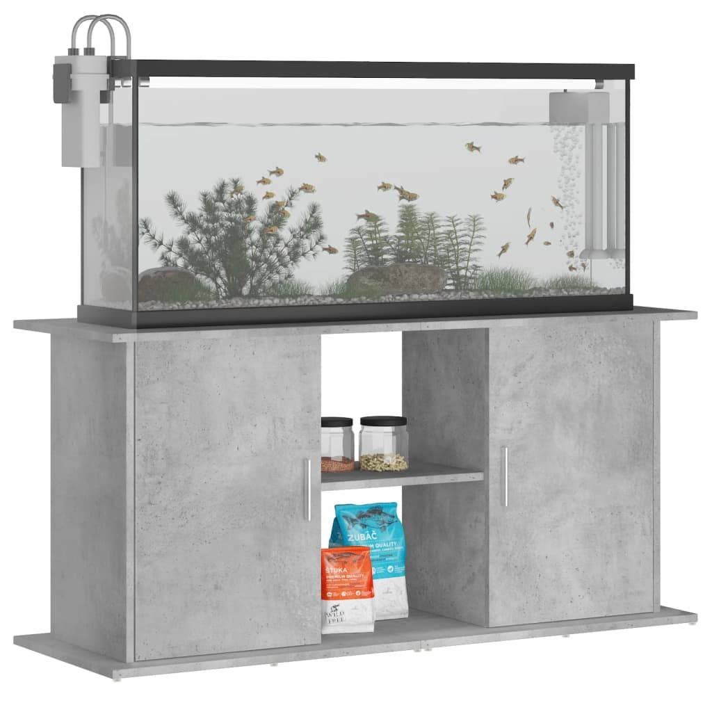 Grand Support Aquarium Bois d'ingénierie Style Industriel Gris Béton 121 cm - ComfortXL Outdoor Living - Image 3