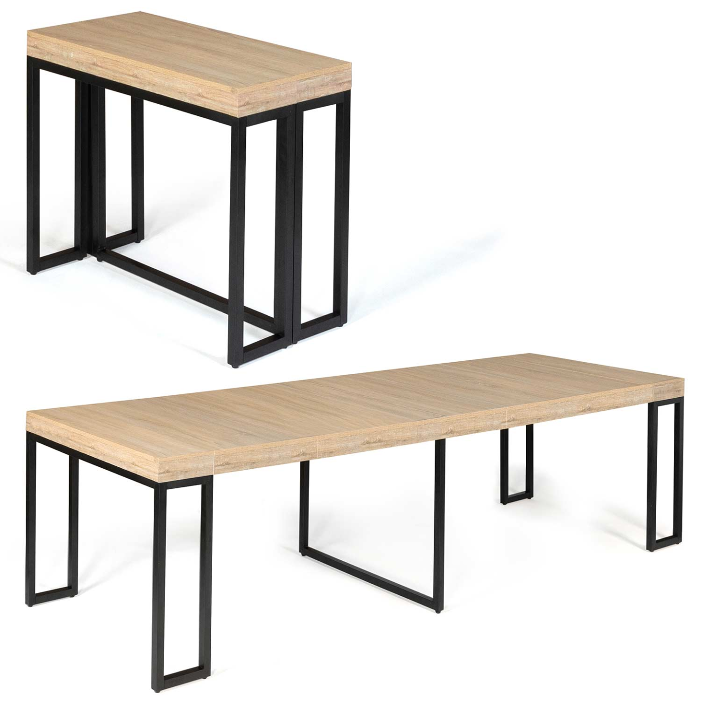 Table console extensible TORONTO 14 personnes 300 cm design industriel - Image 2