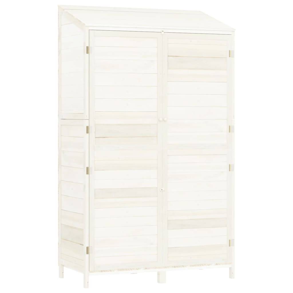 Helloshop26 - Remise de jardin 102 x 52 x 174,5 cm bois de sapin solide blanc - Image 1