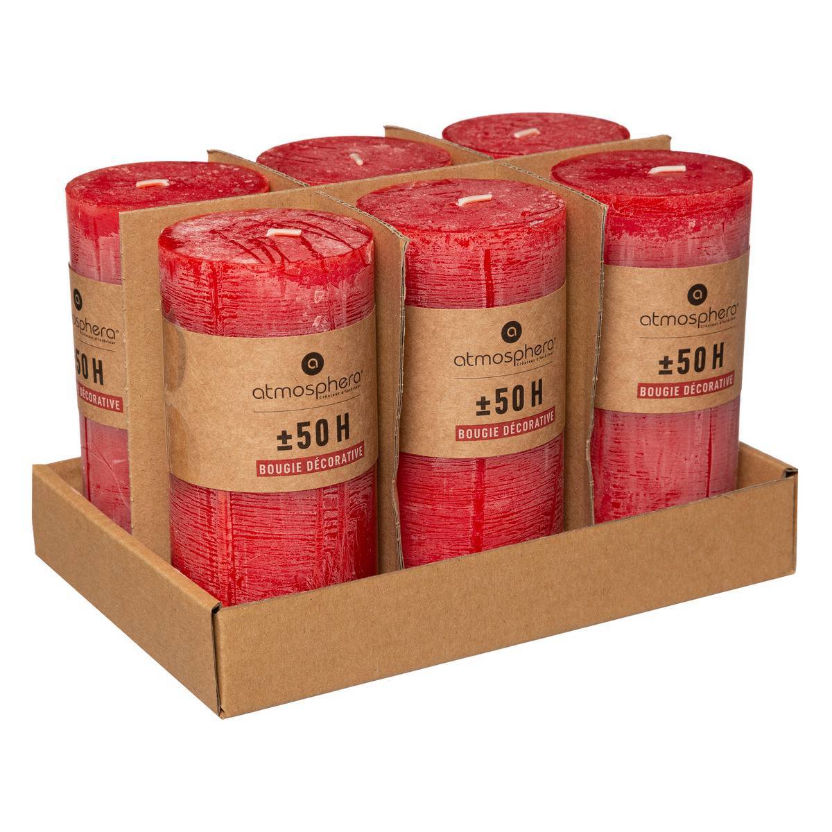 Atmosphera - Bougie rustique rouge 445g - Atmosphera Créateur d'intérieur - Image 4