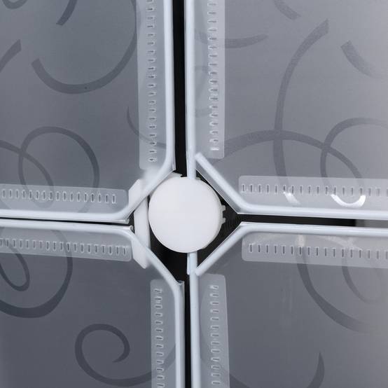 Armoire cubique, 2 grands et 9 petits cubes, plastique et métal, 111 cm (L) x 47 cm (l) x 183 cm (H), noir et blanc - Image 10