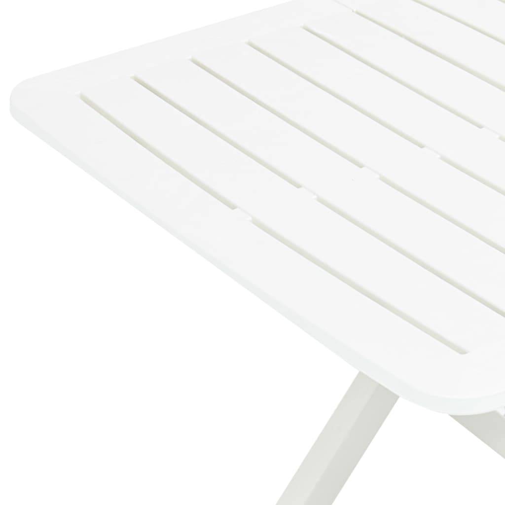 Table pliable de jardin plastique blanc 79 x 72 x 70 cm - PANGIVO - Image 5