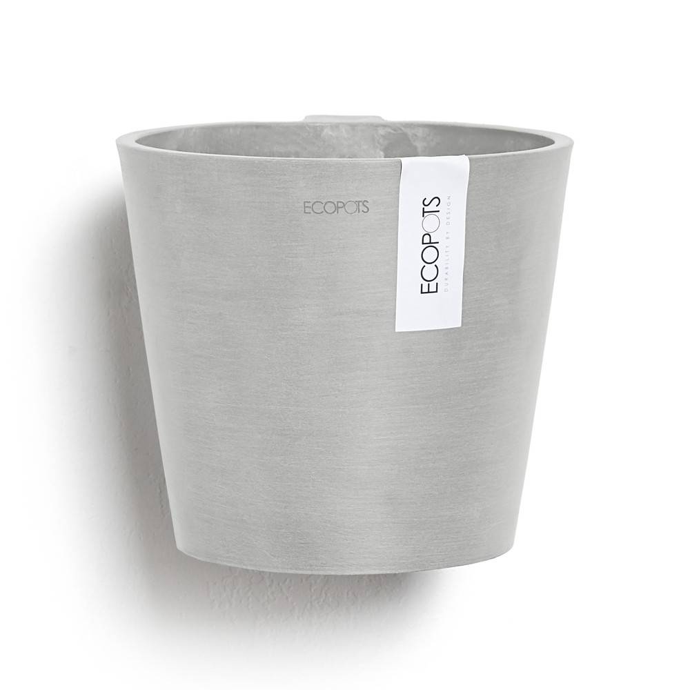Ecopots - Pot suspension mural Amsterdam Wall Blanc Gris - Ø 20 x H. 17,5 cm - 4 L ECOPOTS - Image 1
