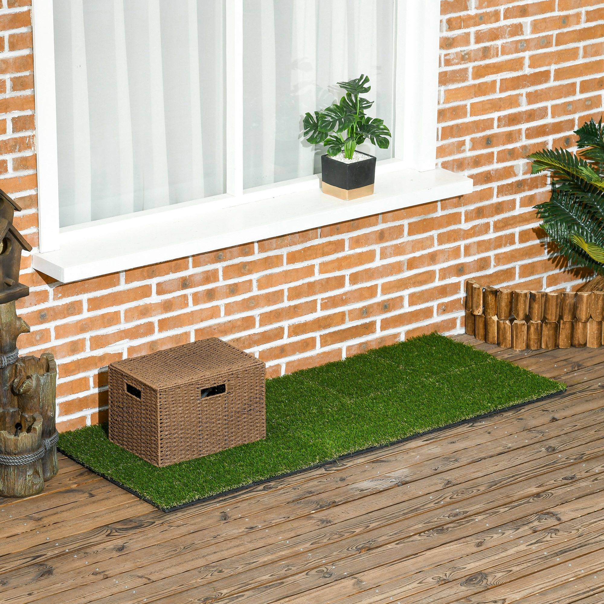 ComfortXL - Dalles de gazon synthétique plastique 30 x 30 cm vert balcon terrasse drainage - ComfortXL Outdoor Living - Image 10
