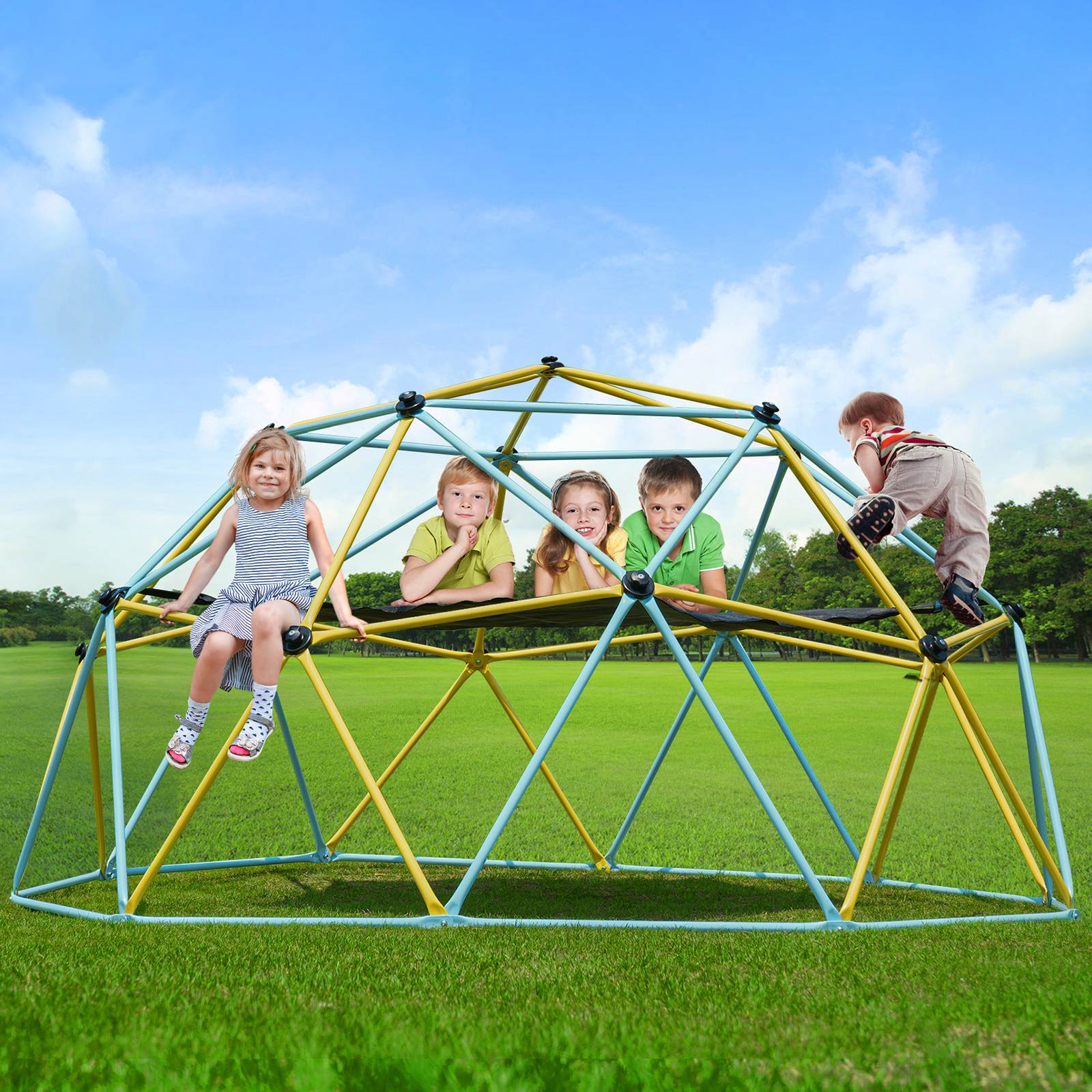 Hamac Pour Dôme D'escalade - Support 300 Lbs, Pentagones, Avec Anneaux Et Sangles - Pour Enfant, Aire De Jeux