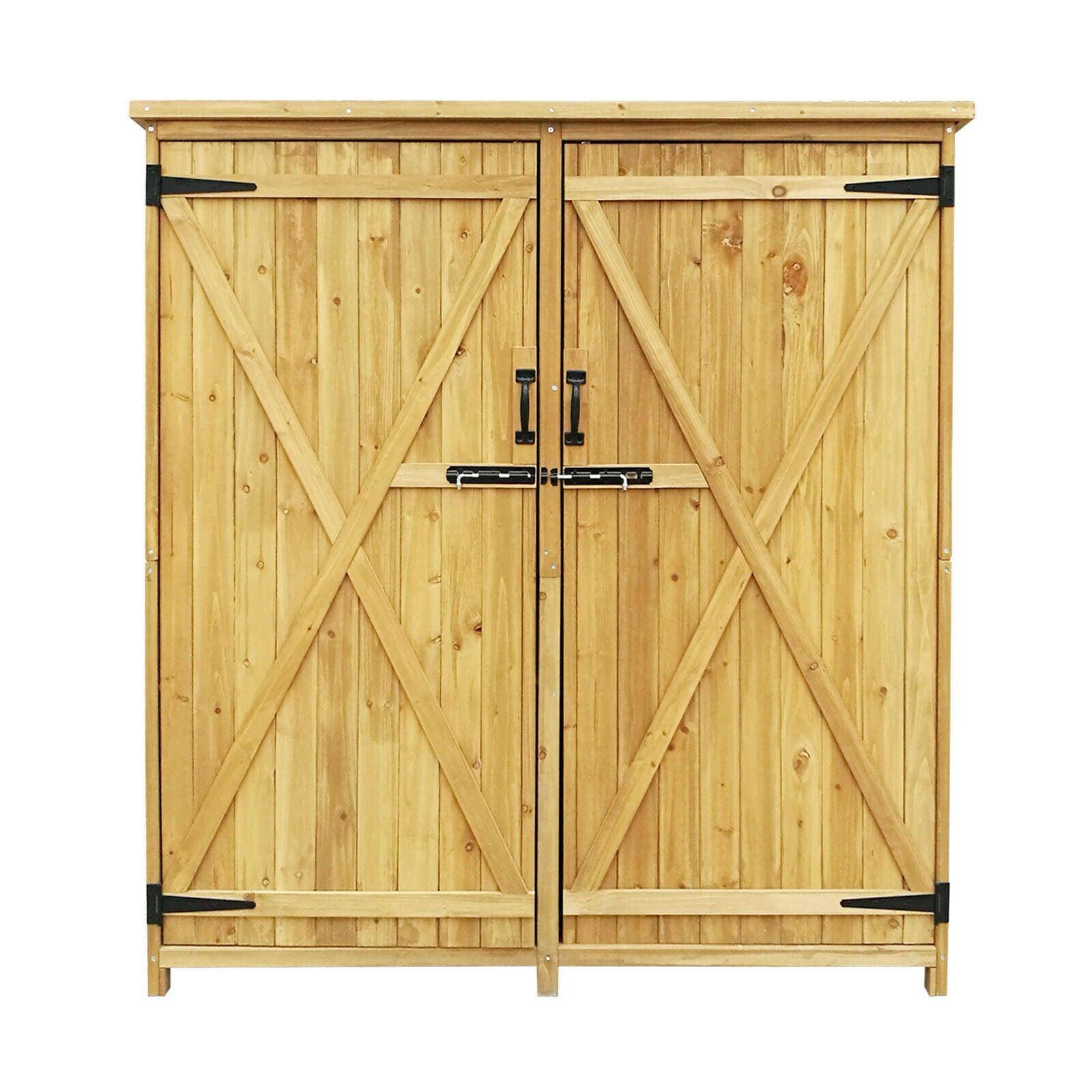 Helloshop26 - Abri de jardin avec doubles portes 135 x 50 x 162 cm toiture goudron outils - Image 2