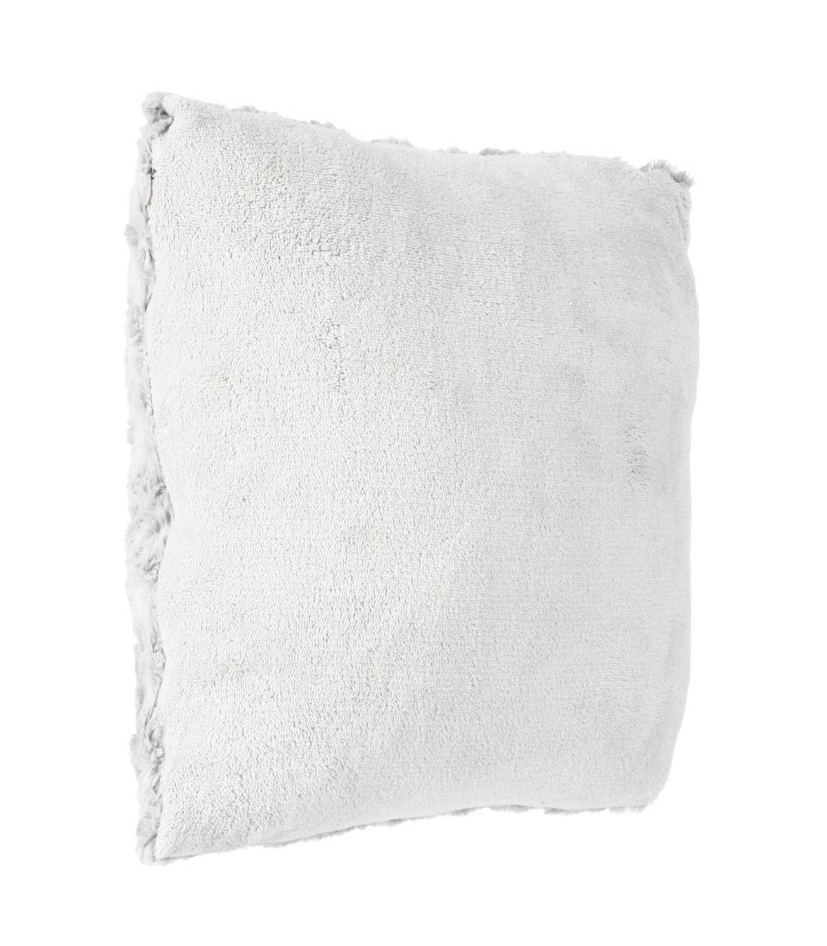 Coussin déhoussable en Fourrure Bouclée Gris clair  45 x 45 cm - Image 2