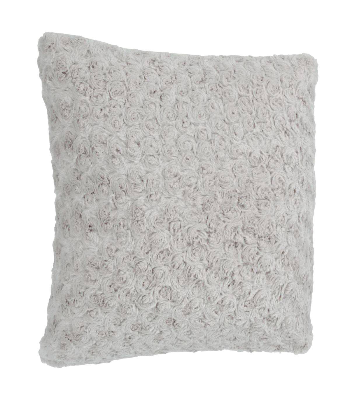 Coussin déhoussable en Fourrure Bouclée Gris clair  45 x 45 cm - Image 1