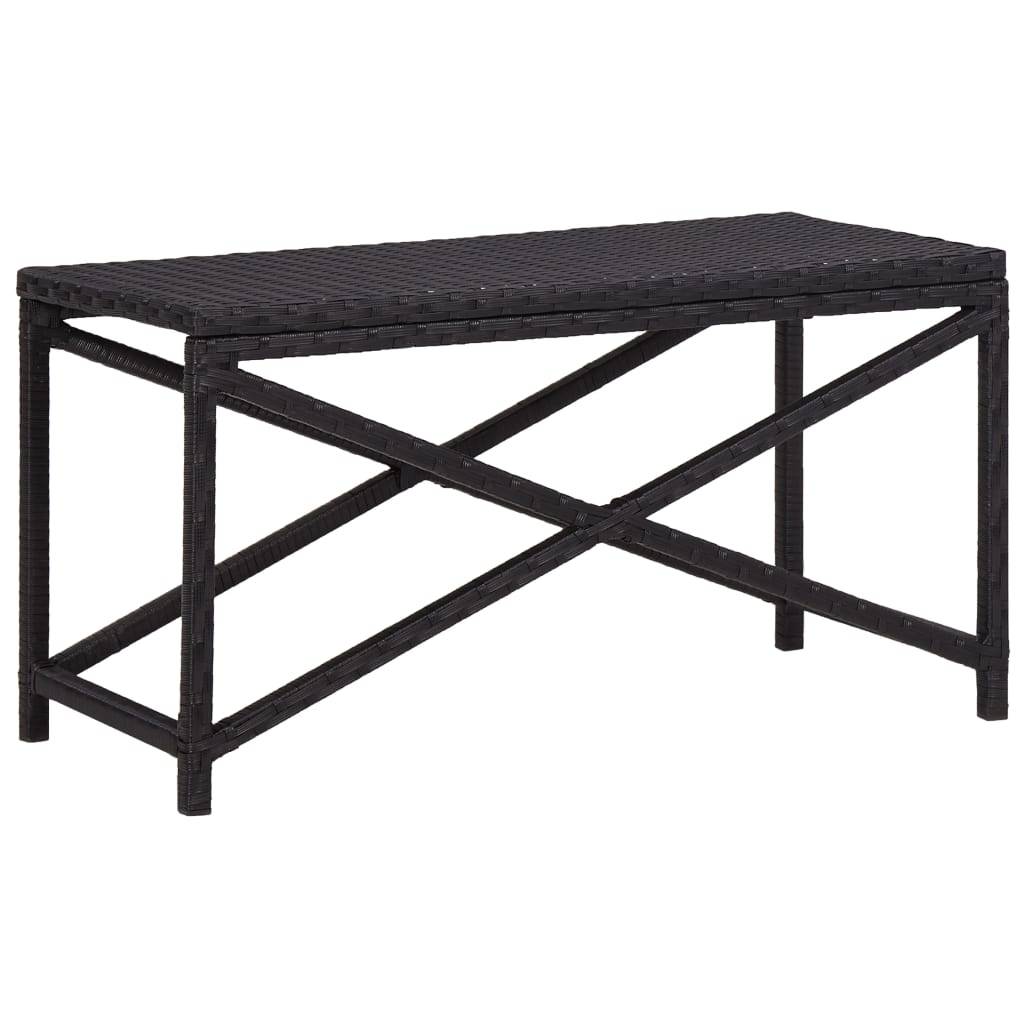 Helloshop26 - Banc de jardin meuble de patio d'extérieur terrasse 80 x 40 x 43 cm résine tressée noir - Image 1