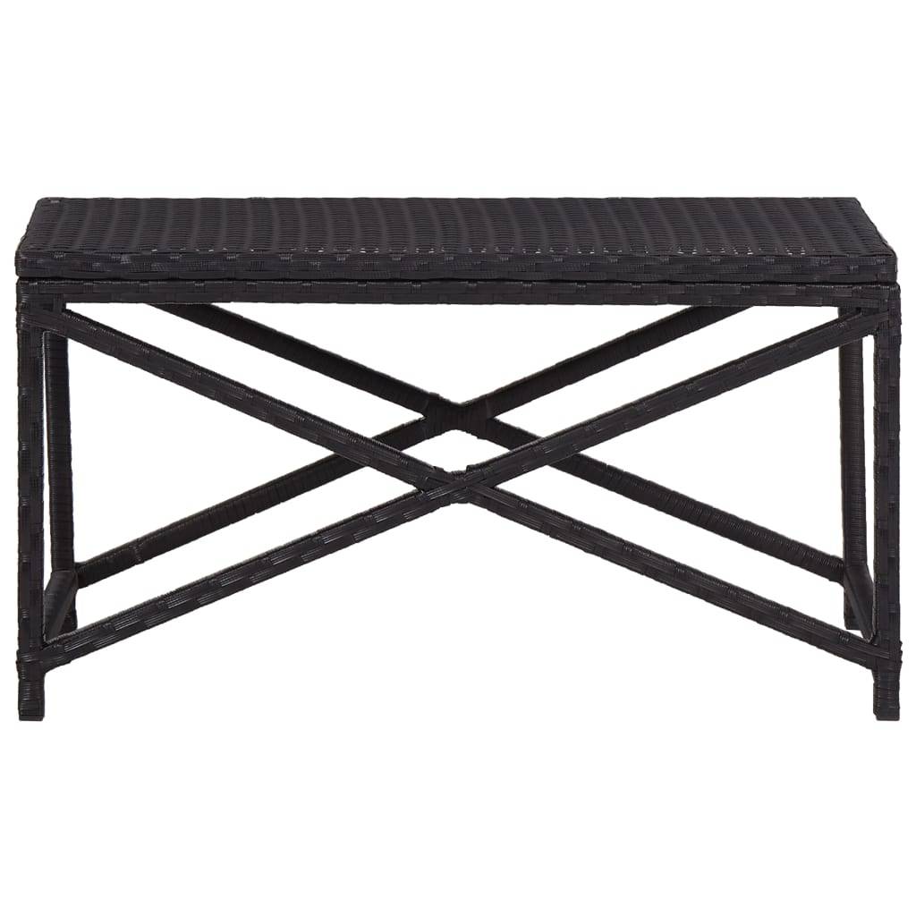 Helloshop26 - Banc de jardin meuble de patio d'extérieur terrasse 80 x 40 x 43 cm résine tressée noir - Image 2