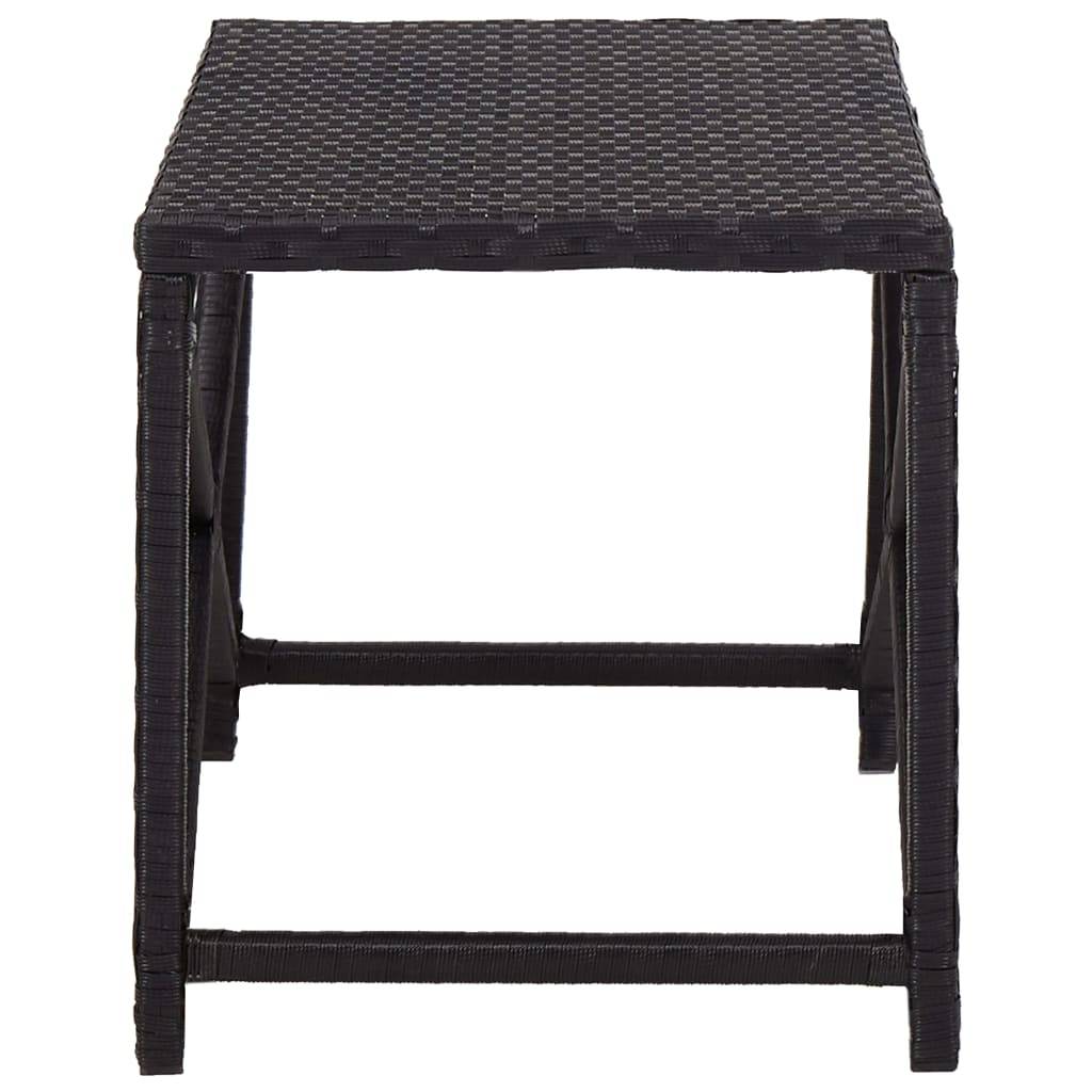 Helloshop26 - Banc de jardin meuble de patio d'extérieur terrasse 80 x 40 x 43 cm résine tressée noir - Image 3