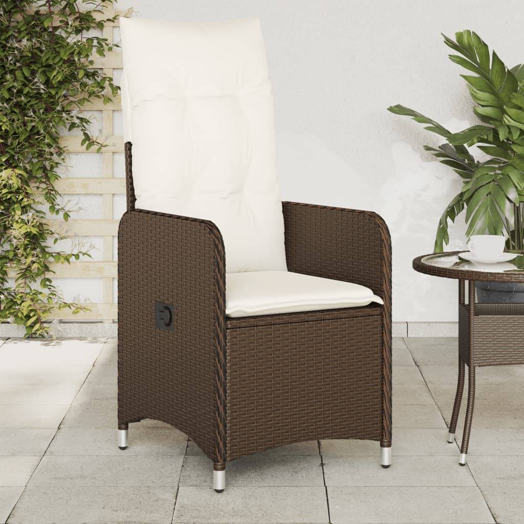 ComfortXL - Chaise de Jardin Inclinable en Poly Rotin avec Coussin Confortable pour Terrasse Marron – ComfortXL Outdoor Living - Image 1