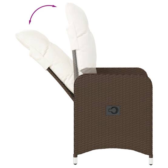 ComfortXL - Chaise de Jardin Inclinable en Poly Rotin avec Coussin Confortable pour Terrasse Marron – ComfortXL Outdoor Living - Image 7