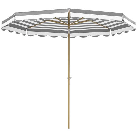 Parasol inclinable octogonal en polyester et métal gris clair 247 x 247 x 268 cm - PANGIVO - Image 2