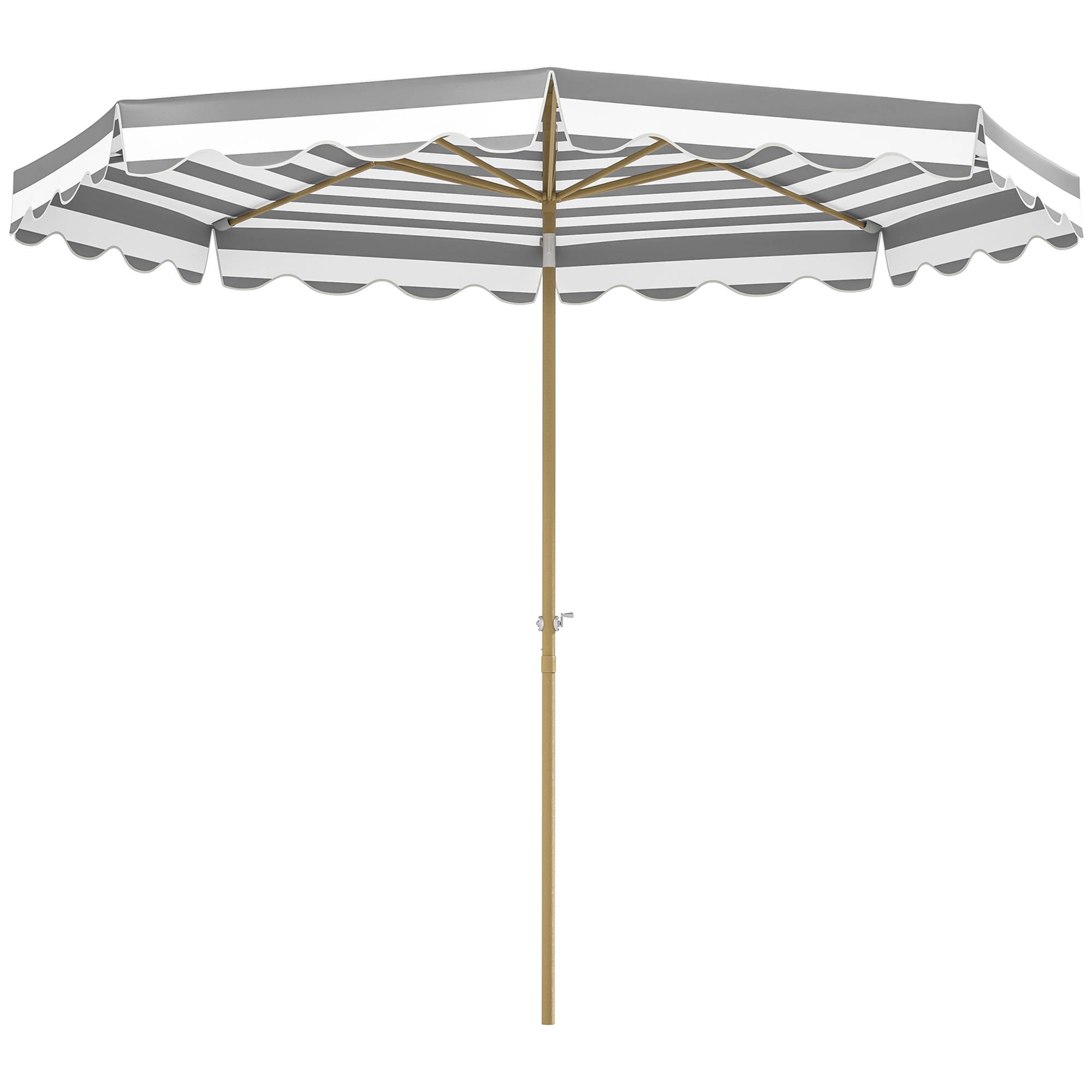 Parasol inclinable octogonal en polyester et métal gris clair 247 x 247 x 268 cm - PANGIVO - Image 2