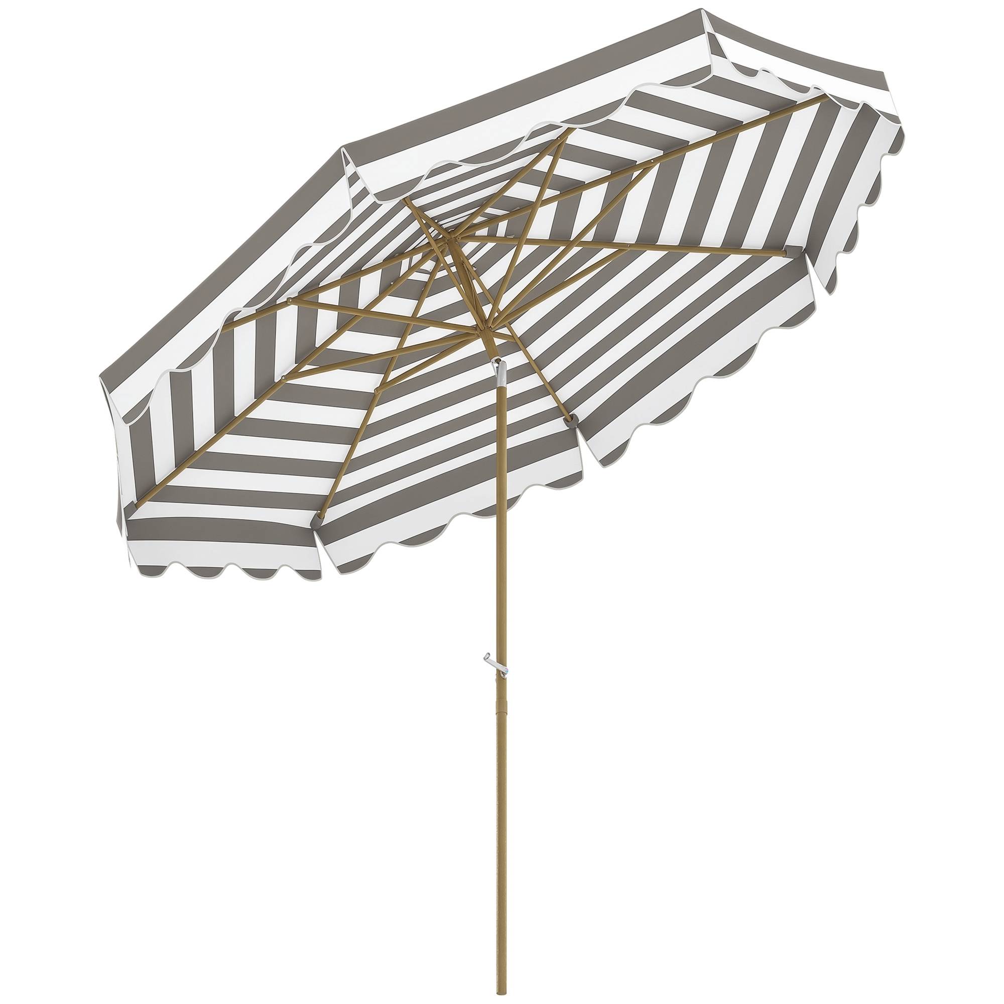 Parasol inclinable octogonal en polyester et métal gris clair 247 x 247 x 268 cm - PANGIVO - Image 1