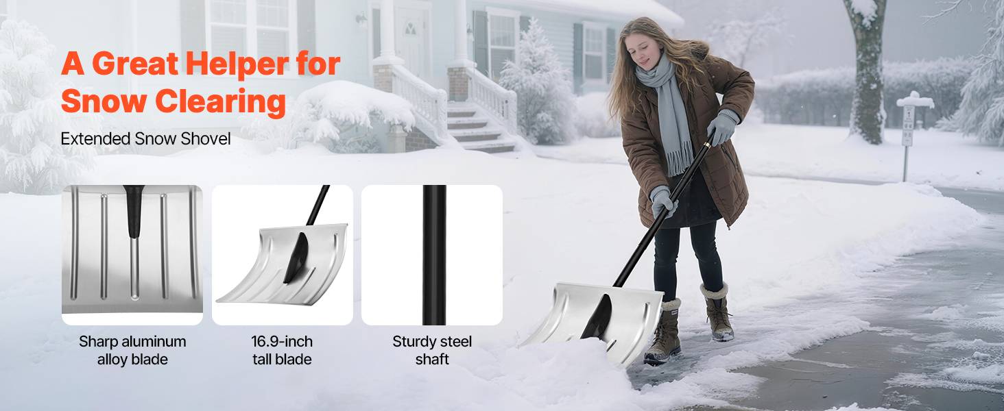 Vevor - VEVOR Pelle à neige portable en alliage d'alu 40 cm grande capacité pour allée - Image 9