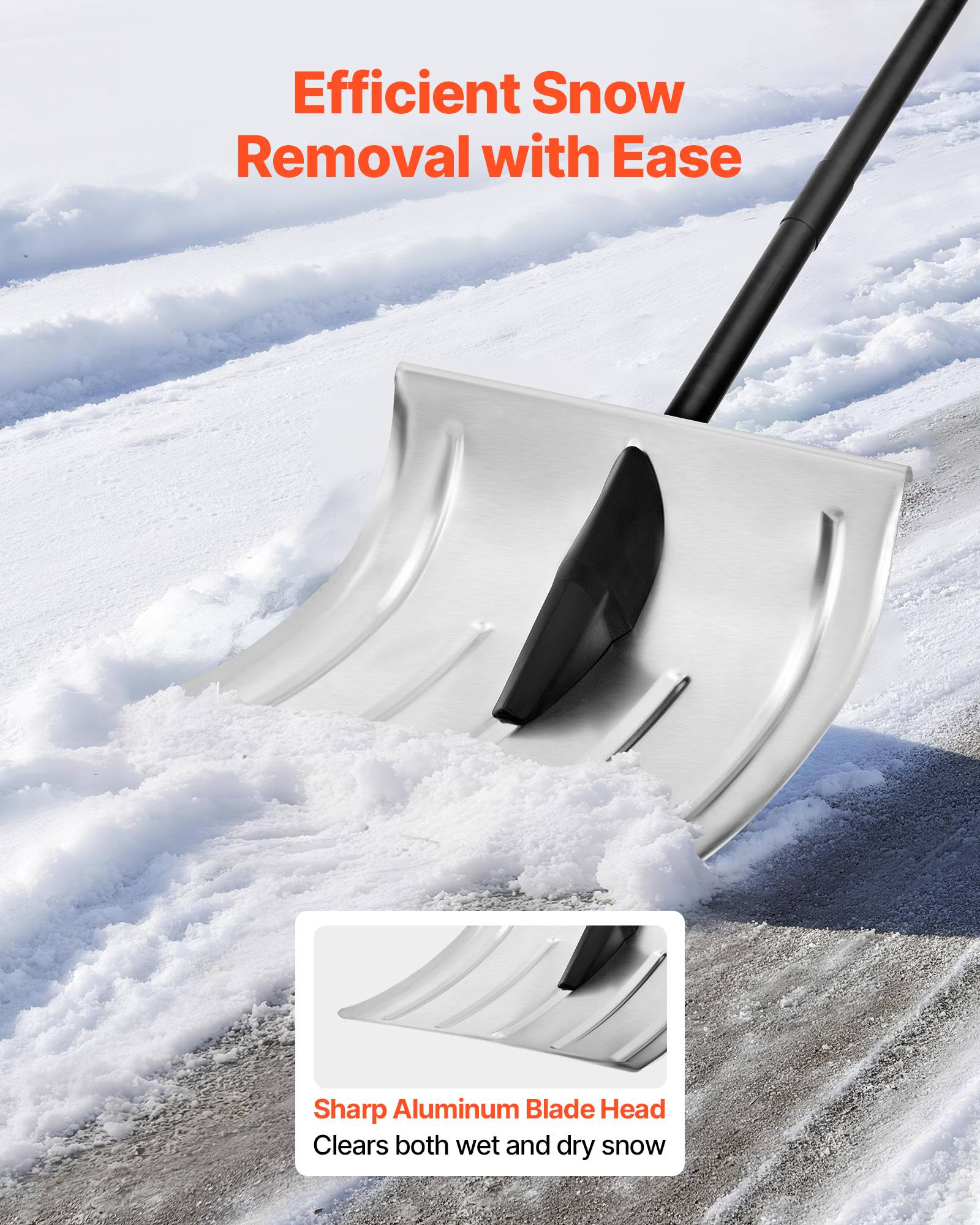 Vevor - VEVOR Pelle à neige portable en alliage d'alu 40 cm grande capacité pour allée - Image 2