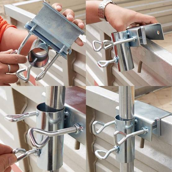 Support Parasol Réglable pour Balcon et Table Pince Ø25-38mm Anti-Rouille - Living123 - Image 8