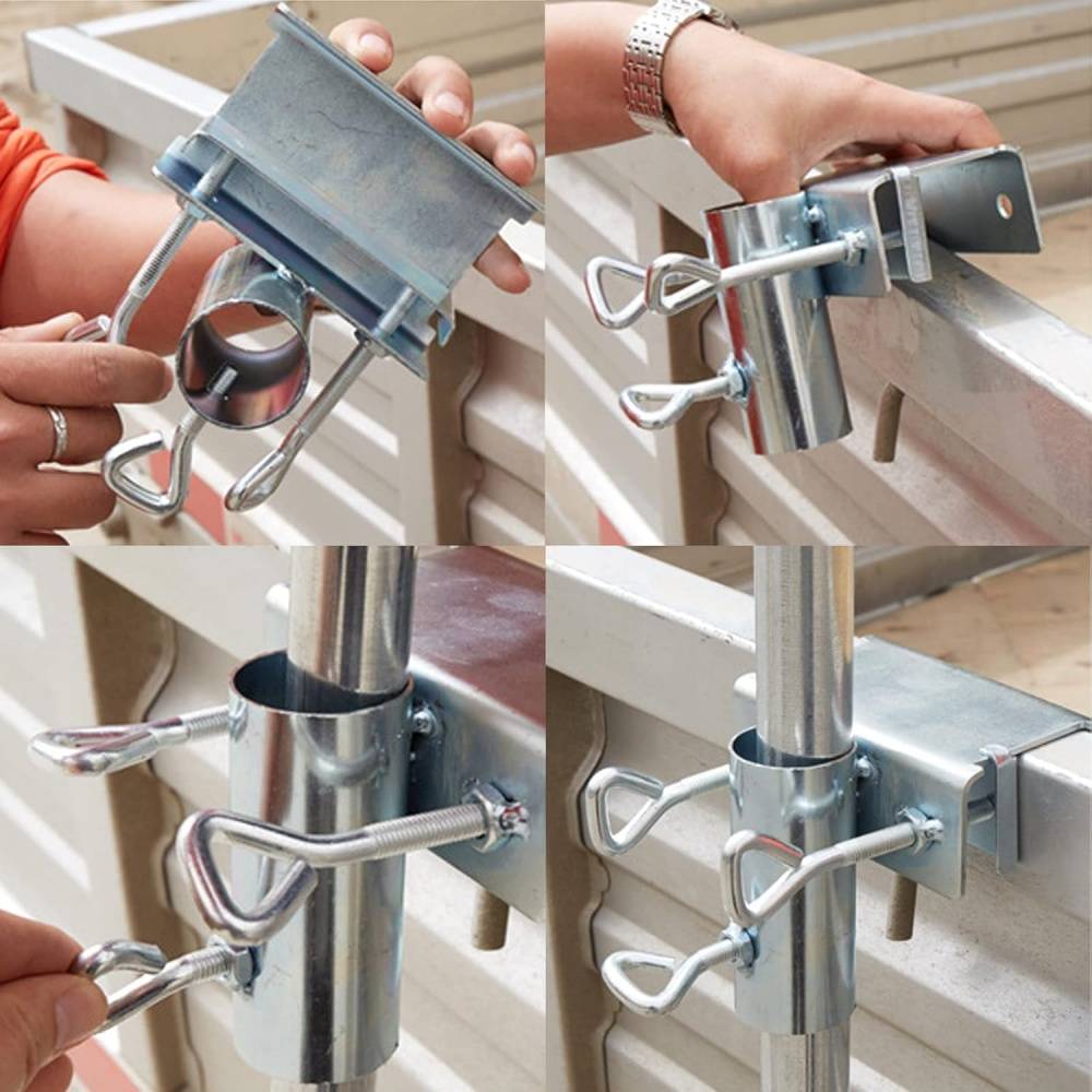 Support Parasol Réglable pour Balcon et Table Pince Ø25-38mm Anti-Rouille - Living123 - Image 8